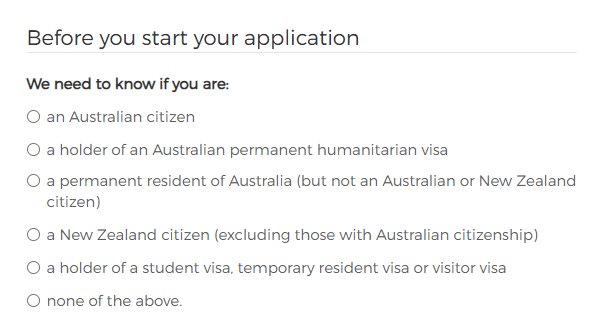 Select citizenship Select citizenship